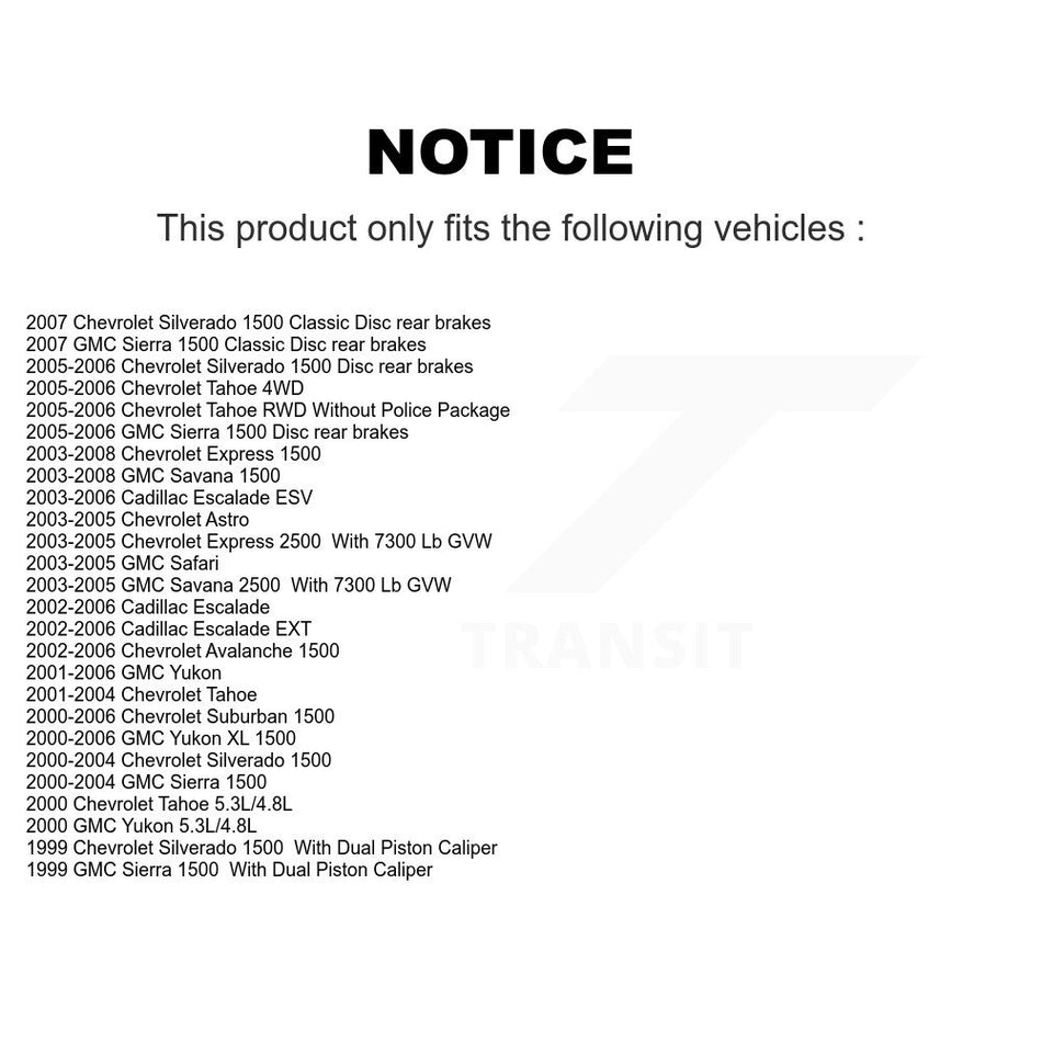 Front Disc Brake Caliper Left Right Side Kit For Chevrolet Silverado 1500 GMC Tahoe Sierra Suburban Yukon Avalanche XL Cadillac Classic Escalade Express 2500 Astro ESV EXT Savana Safari KBC-100005