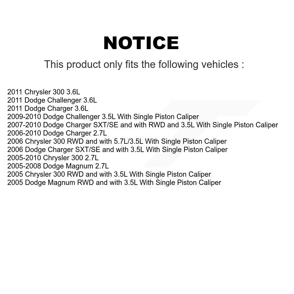 Front Rear Brake Caliper Left Right Kit For Dodge Chrysler 300 Charger Challenger Magnum KBC-100013
