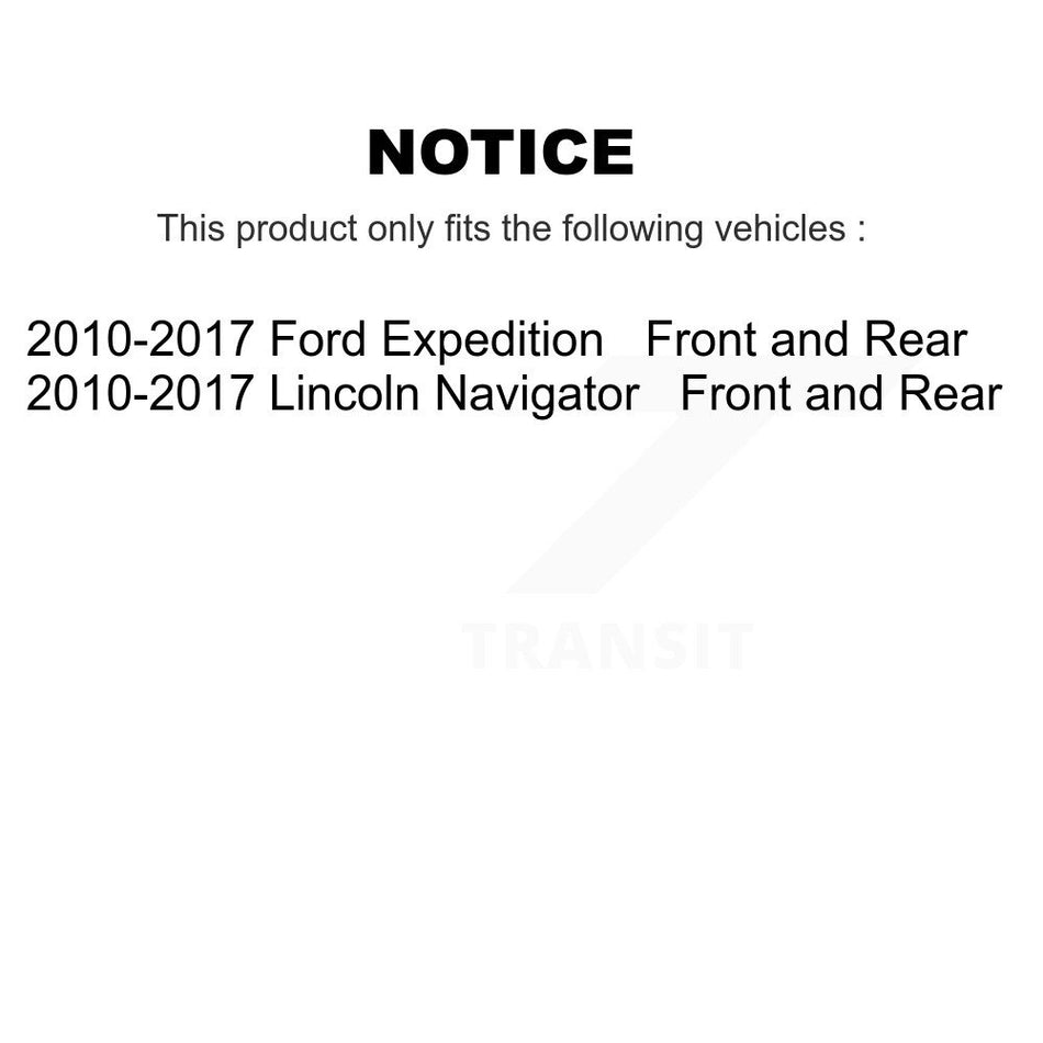 Front Rear Disc Brake Caliper Assembly Left Right Side (Driver Passenger) Kit For 2010-2017 Ford Expedition Lincoln Navigator KBC-100027