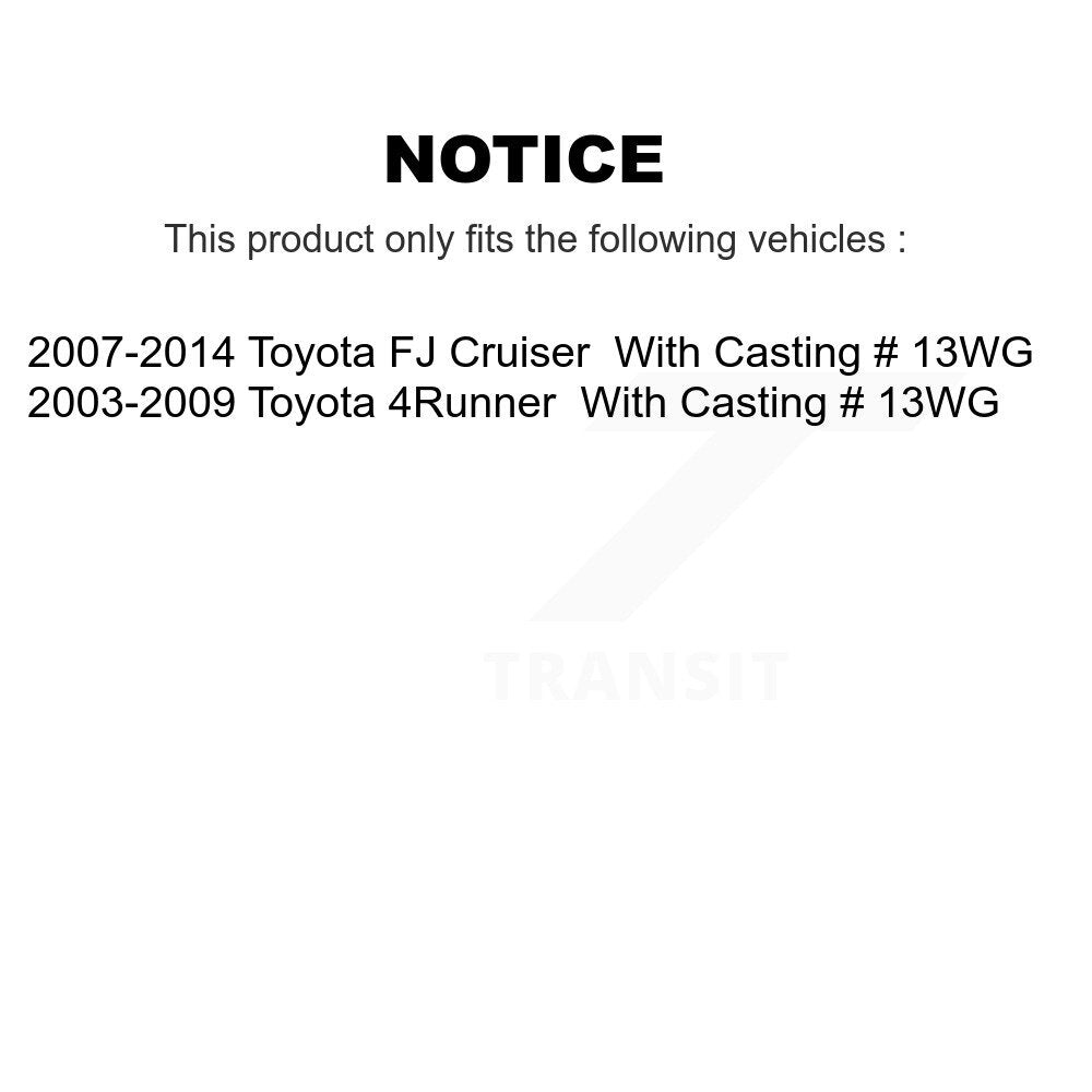 Front Rear Brake Caliper Left Right Kit For Toyota 4Runner FJ Cruiser With Casting # 13WG KBC-100037