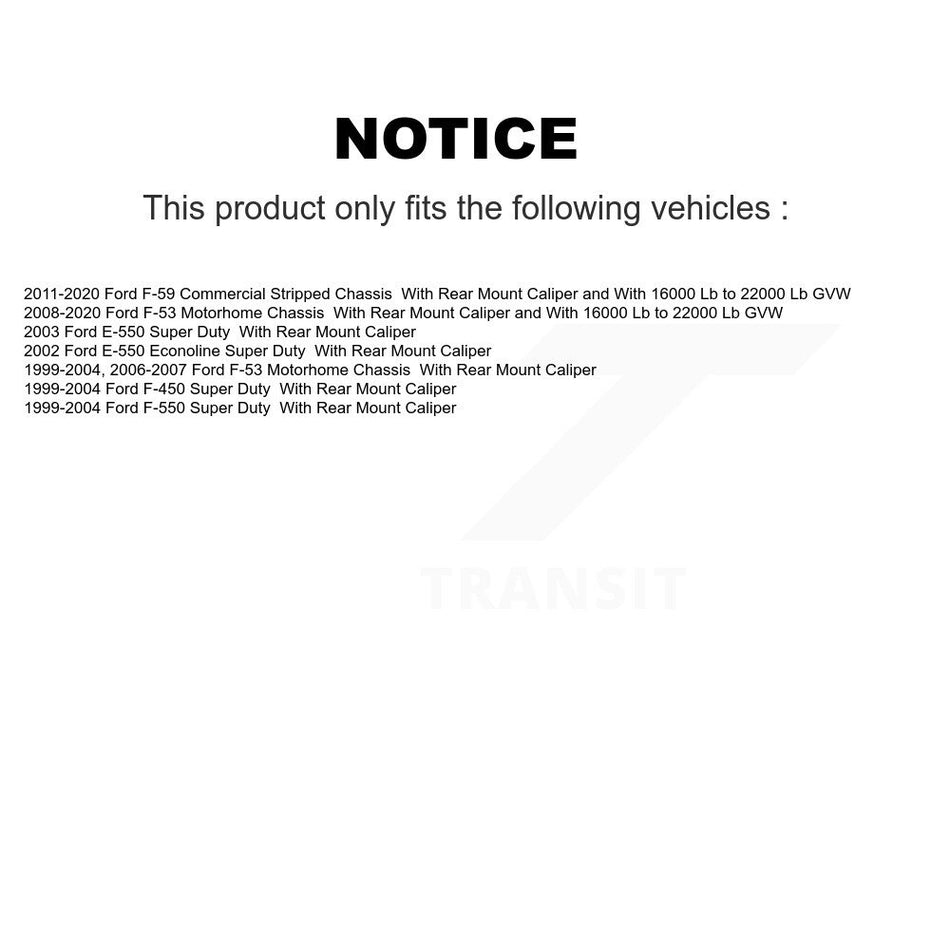 Front Rear Brake Caliper (Left Right) Kit For Ford E-550 Super Duty F-450 F-550 Econoline KBC-100049