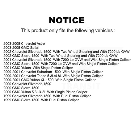 Front Rear Brake Caliper Kit For Chevrolet Silverado 1500 GMC Sierra Astro Safari Tahoe KBC-100051
