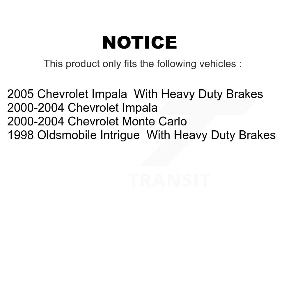 Front Rear Disc Brake Caliper Kit For Chevrolet Impala Monte Carlo Oldsmobile Intrigue KBC-100054