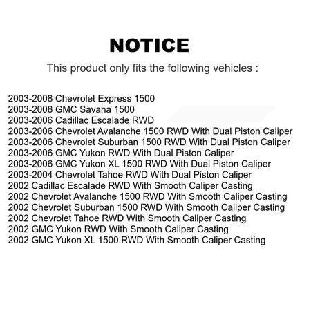 Front Rear Brake Caliper Kit For Chevrolet Avalanche 1500 GMC Yukon Express XL Cadillac KBC-100057
