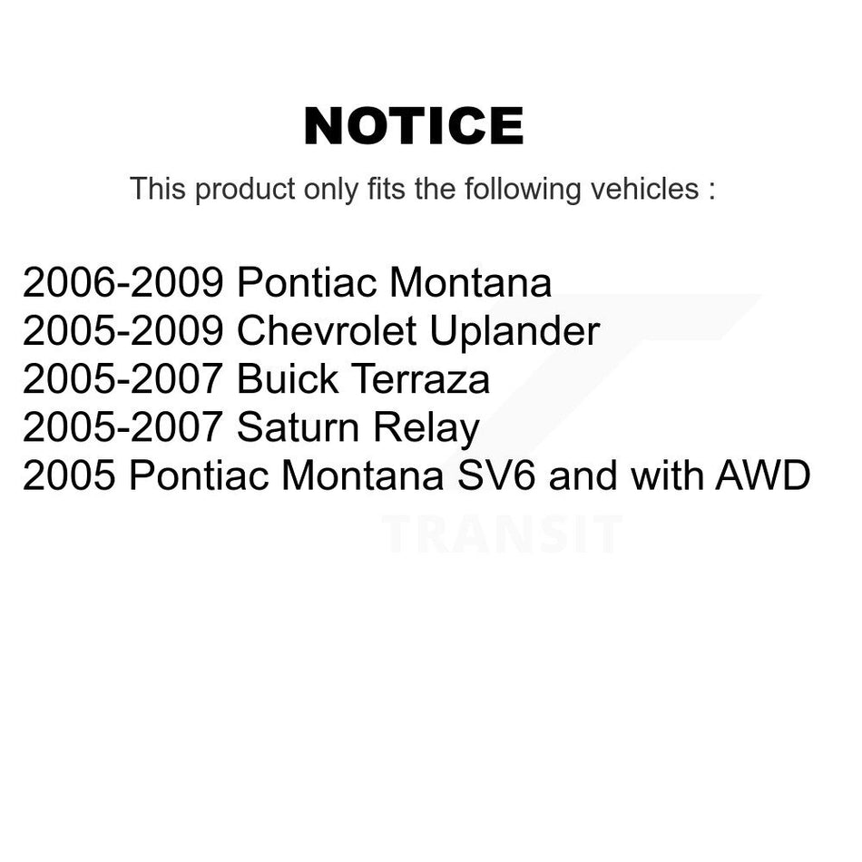 Front Rear Disc Brake Caliper Assembly Left Right Side (Driver Passenger) Kit For Chevrolet Uplander Pontiac Montana Buick Terraza Saturn Relay KBC-100074