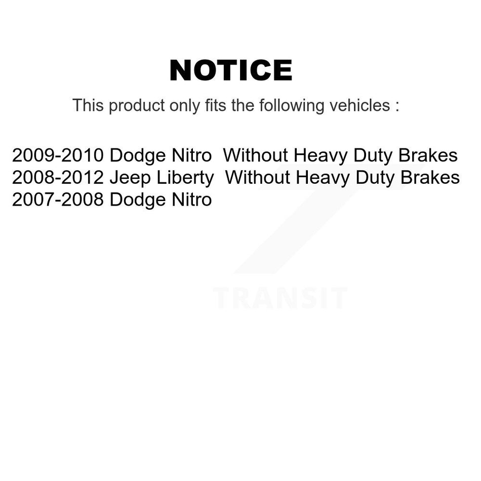 Front Rear Brake Caliper Left Right (Driver Passenger) Kit For Jeep Liberty Dodge Nitro KBC-100076