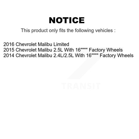 Front Rear Brake Caliper Left Right (Driver Passenger) Kit For Chevrolet Malibu Limited KBC-100086