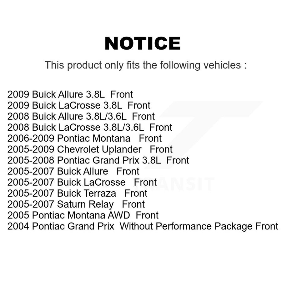 Front Disc Brake Caliper Assembly Left Right Side (Driver Passenger) Kit For Pontiac Grand Prix Buick LaCrosse Chevrolet Uplander Montana Terraza Saturn Relay Allure KBC-100129