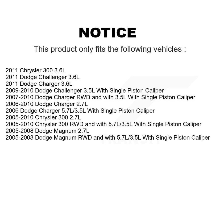 Front Brake Caliper Left Right Side Kit For Dodge Chrysler 300 Charger Challenger Magnum KBC-100135