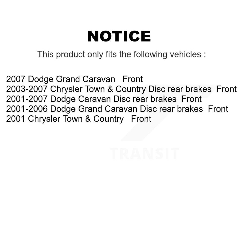 Front Disc Brake Caliper Assembly Left Right Side (Driver Passenger) Kit For Dodge Grand Caravan Chrysler Town & Country KBC-100147