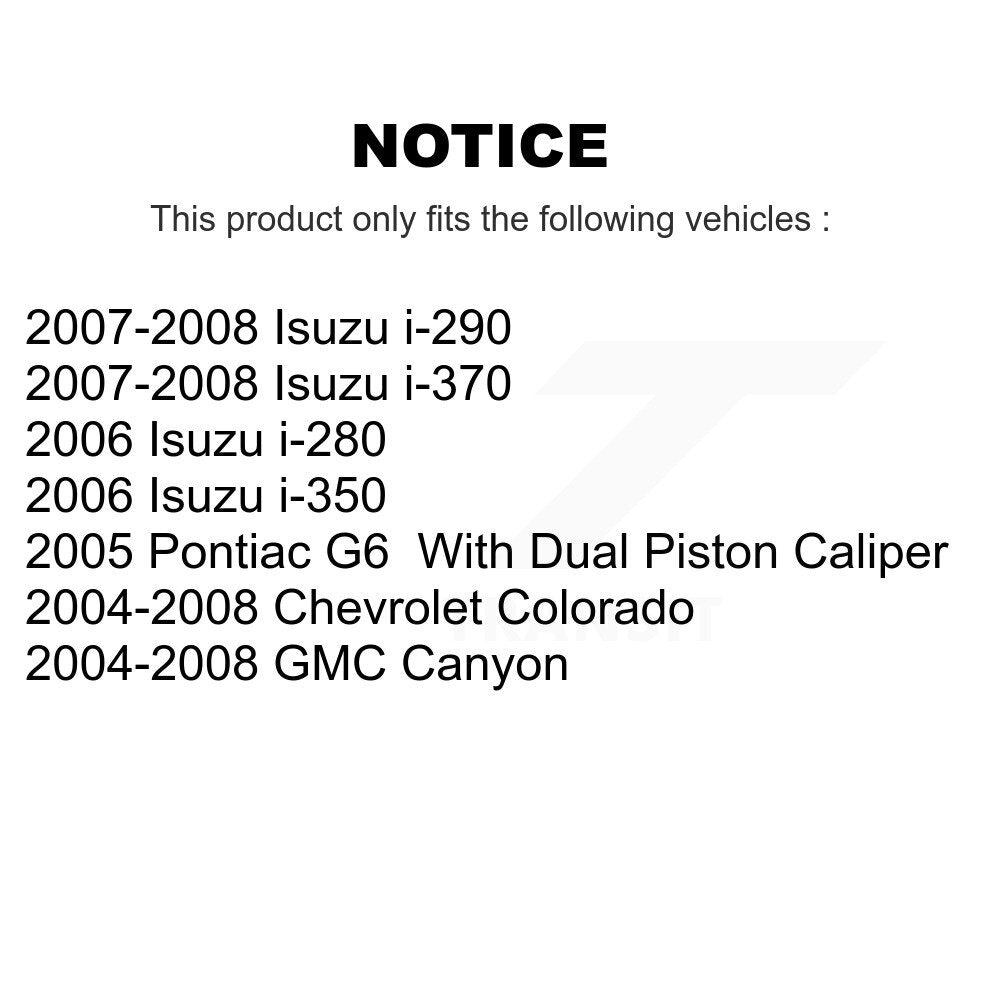 Front Brake Caliper Kit For Chevrolet Colorado GMC Canyon Pontiac G6 Isuzu i-280 i-350 KBC-100157