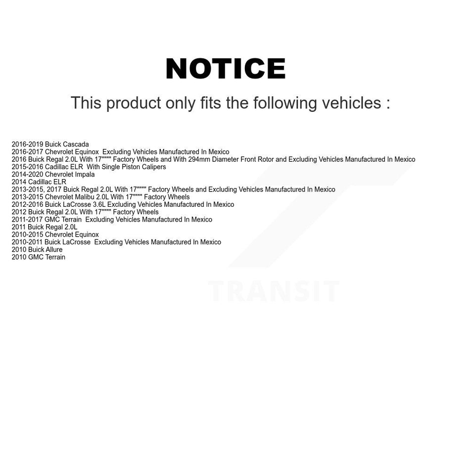 Front Disc Brake Caliper Assembly Left Right Side (Driver Passenger) Kit For Chevrolet Equinox GMC Terrain Malibu Buick Impala LaCrosse Regal Cascada Cadillac ELR Allure KBC-100159