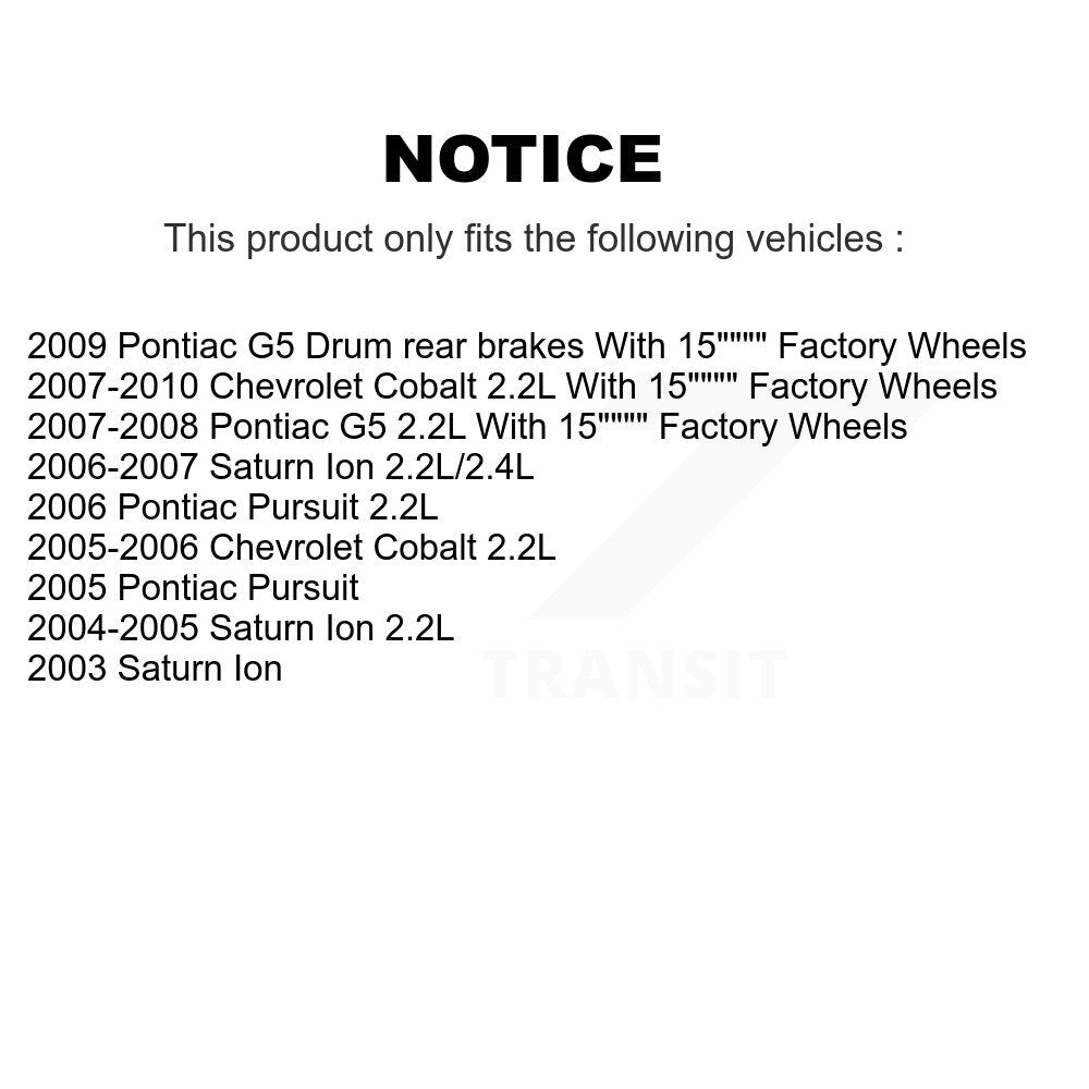 Front Brake Caliper (Left Right) Kit For Chevrolet Cobalt Pontiac G5 Saturn Ion Pursuit KBC-100160