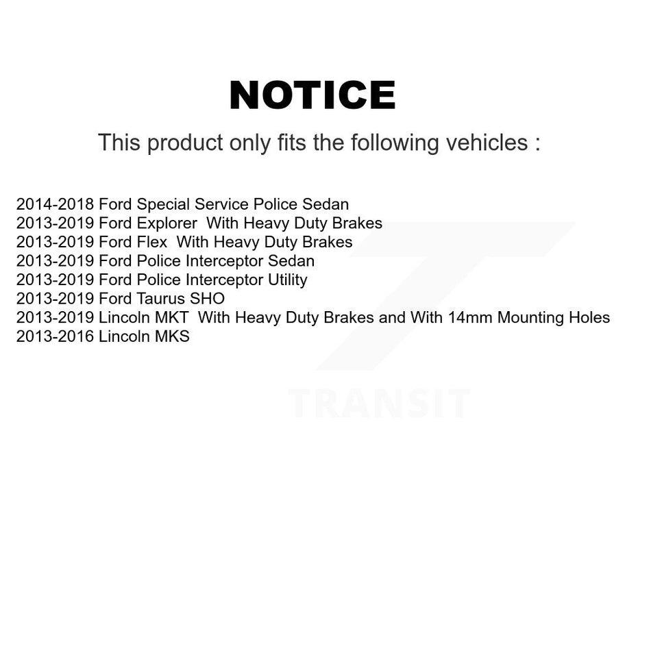 Front Brake Caliper Kit For Ford Explorer Flex Taurus Police Interceptor Utility Sedan KBC-100163