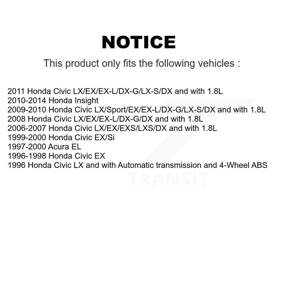 Front Disc Brake Caliper Assembly Left Right Side (Driver Passenger) Kit For Honda Civic Insight Acura EL KBC-100171