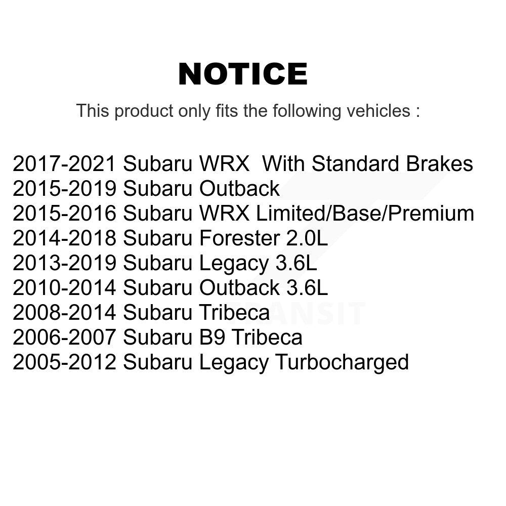 Front Brake Caliper Left Right Side Kit For Subaru Outback Forester Legacy WRX Tribeca B9 KBC-100186