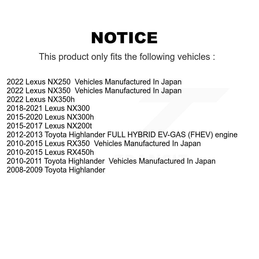 Front Disc Brake Caliper Kit For Lexus RX350 Toyota Highlander NX300 NX200t RX450h NX350h KBC-100190