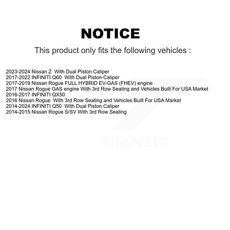 Front Disc Brake Caliper Left Right Side Kit For Nissan Rogue INFINITI Q50 QX50 Q60 Z KBC-100192