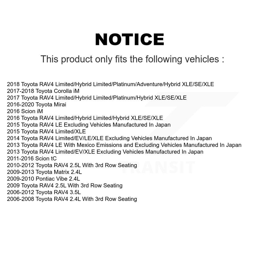 Front Disc Brake Caliper Assembly Left Right Side (Driver Passenger) Kit For Toyota RAV4 Scion tC Matrix Pontiac Vibe Corolla iM Mirai KBC-100212