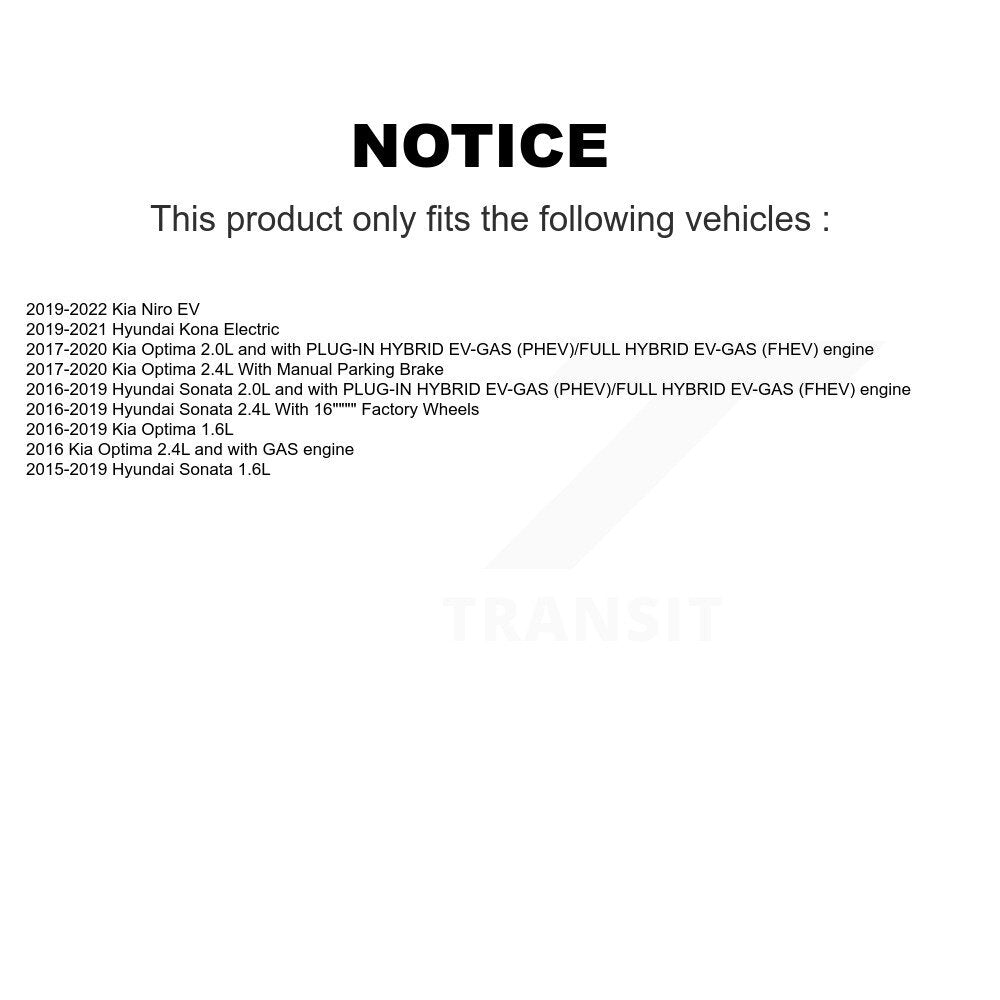 Front Brake Caliper (Left Right) Kit For Hyundai Sonata Kia Kona Electric Optima Niro EV KBC-100214