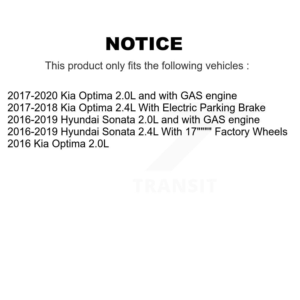 Front Brake Caliper Left Right Side (Driver Passenger) Kit For Hyundai Sonata Kia Optima KBC-100216