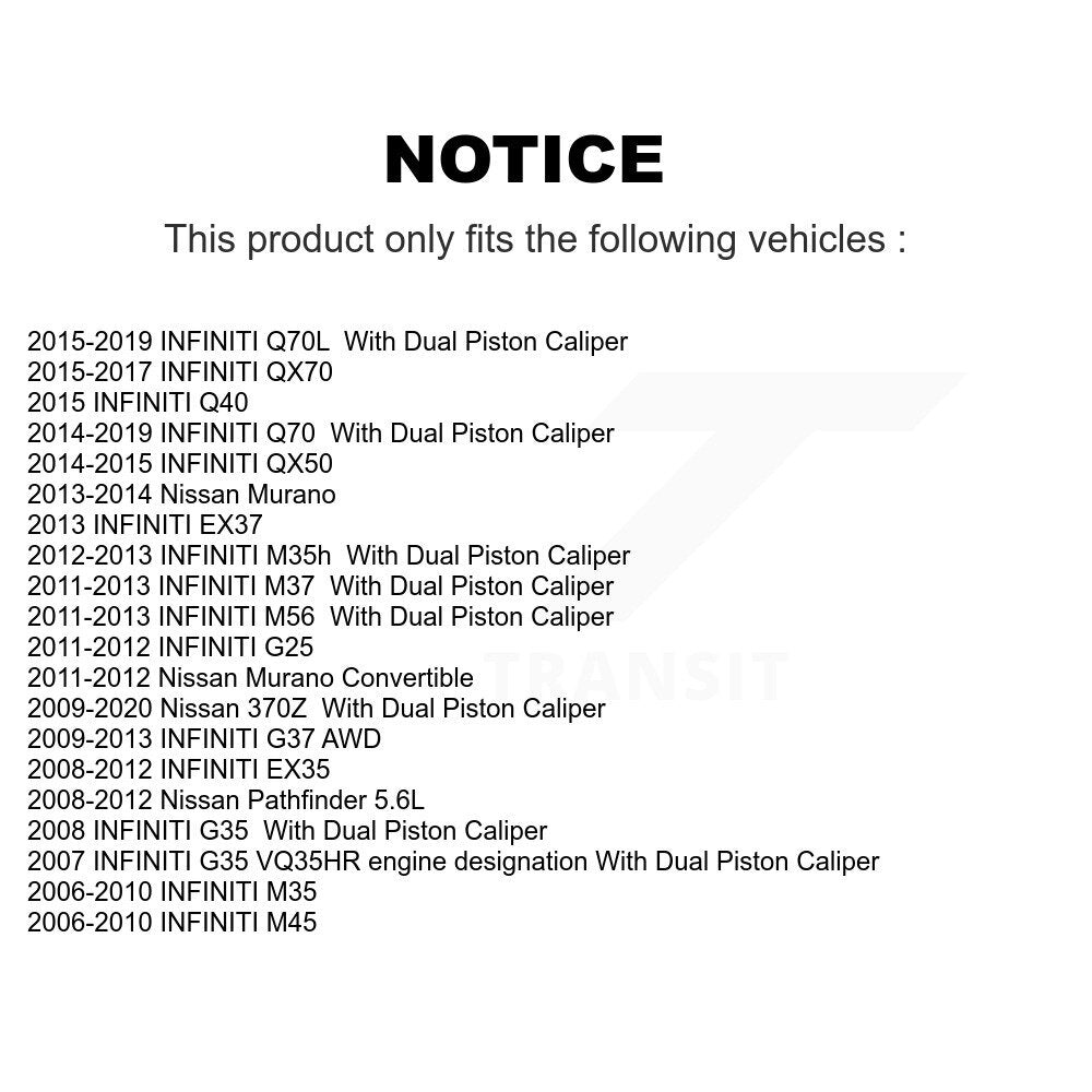 Front Brake Caliper Kit For INFINITI Nissan Murano G37 Pathfinder EX35 370Z G35 QX50 M35 KBC-100264
