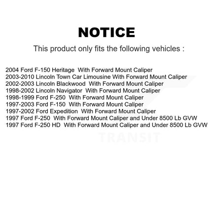 Rear Disc Brake Caliper Kit For Ford F-150 Lincoln Town Car F-250 HD Expedition Heritage KBC-100273