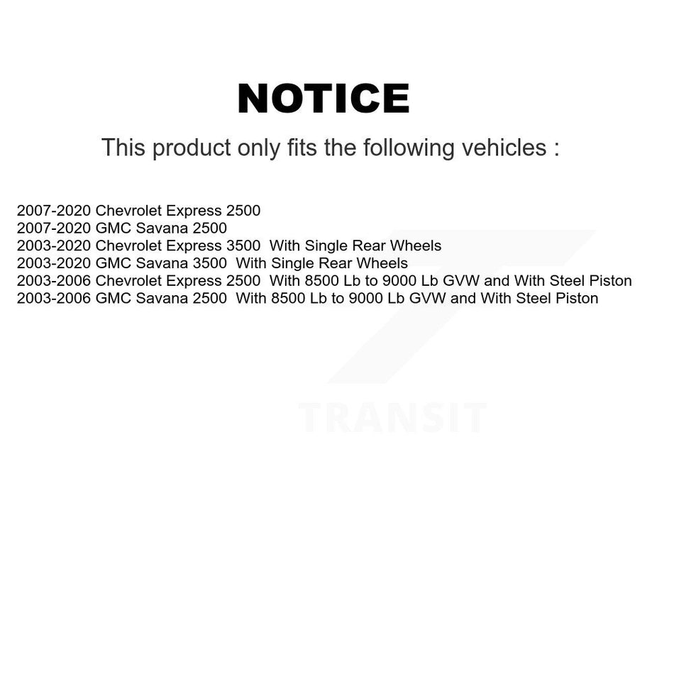 Rear Disc Brake Caliper Assembly Left Right Side (Driver Passenger) Kit For Chevrolet Express 3500 2500 GMC Savana KBC-100274