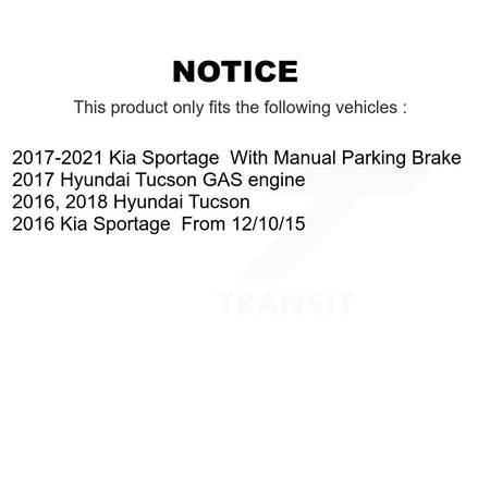 Rear Brake Caliper Left Right Side (Driver Passenger) Kit For Hyundai Tucson Kia Sportage KBC-100340
