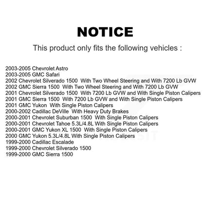 Rear Brake Caliper Kit For Chevrolet Silverado 1500 GMC Sierra Astro Safari Cadillac XL KBC-100342
