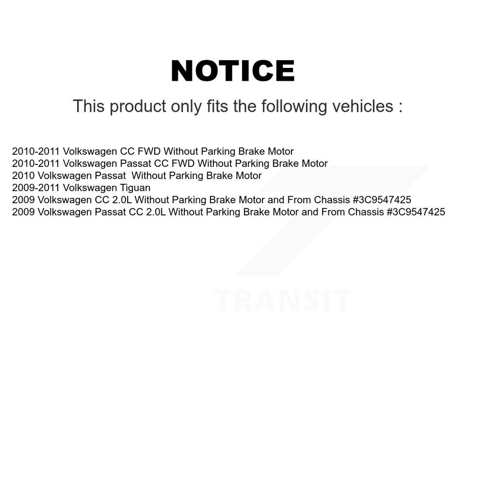 Rear Disc Brake Caliper Assembly Left Right Side (Driver Passenger) Kit For Volkswagen Tiguan CC Passat KBC-100349