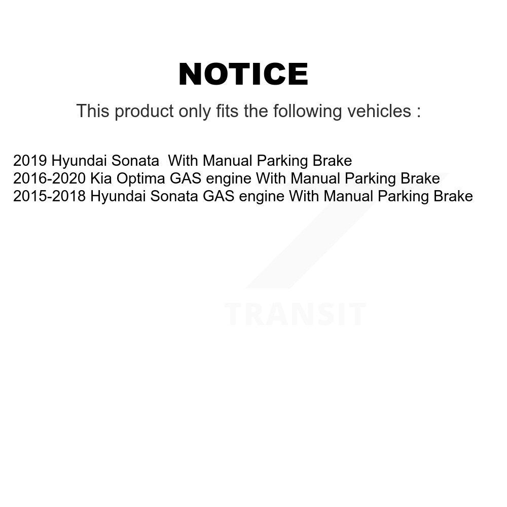 Rear Brake Caliper Left Right Kit For Hyundai Sonata Kia Optima With Manual Parking KBC-100352