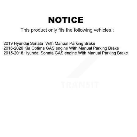 Rear Brake Caliper Left Right Kit For Hyundai Sonata Kia Optima With Manual Parking KBC-100352