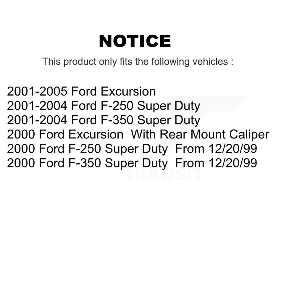 Rear Disc Brake Caliper Left Right Side Kit For Ford F-350 Super Duty F-250 Excursion KBC-100362