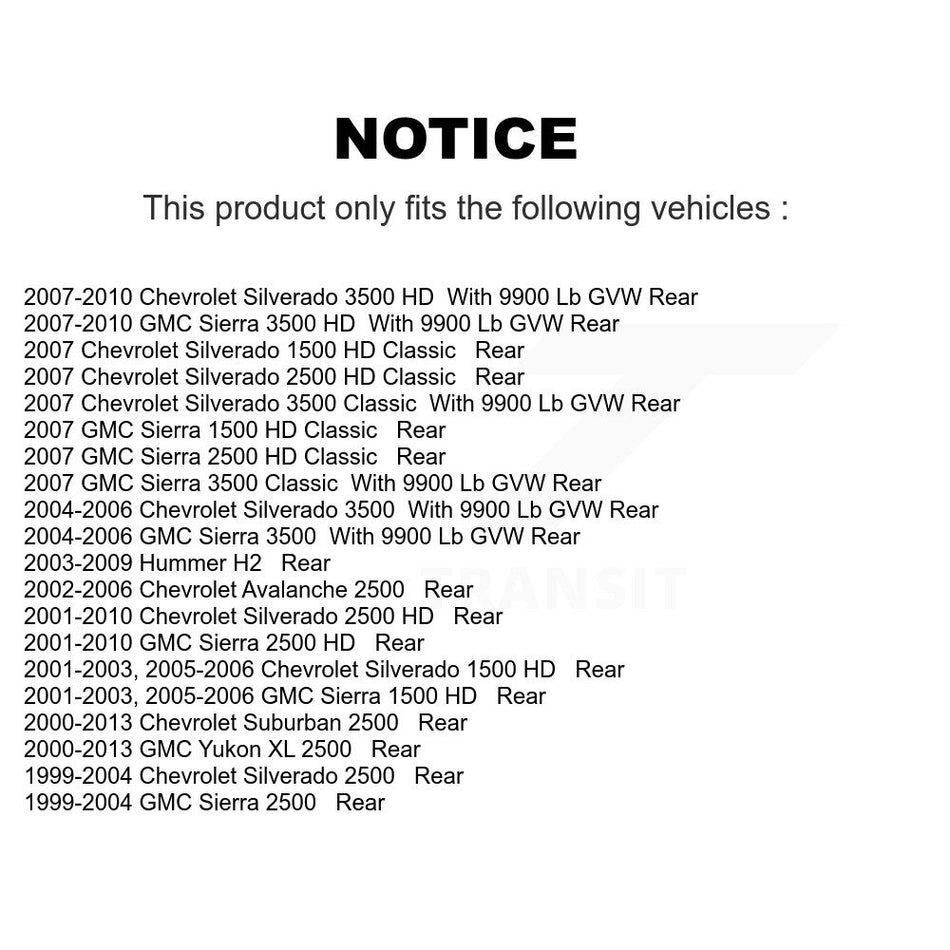 Rear Disc Brake Caliper Assembly Left Right Side (Driver Passenger) Kit For Chevrolet Silverado 2500 HD GMC Sierra 3500 Hummer H2 Classic 1500 Suburban Yukon XL Avalanche KBC-100367