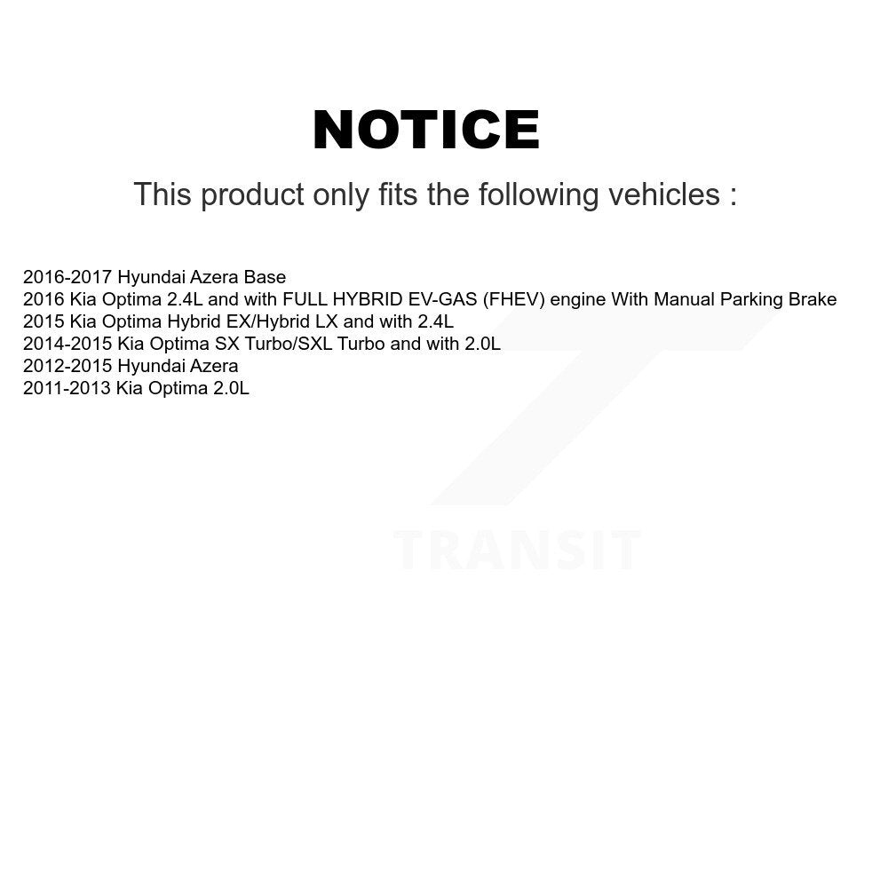 Rear Brake Caliper Left Right Side (Driver Passenger) Kit For Kia Optima Hyundai Azera KBC-100408