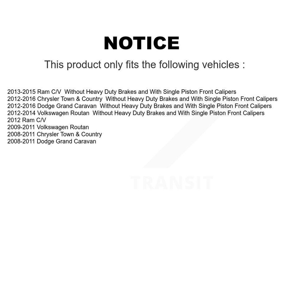 Rear Disc Brake Caliper Assembly Left Right Side (Driver Passenger) Kit For Dodge Grand Caravan Chrysler Town & Country Volkswagen Routan Ram C/V KBC-100410