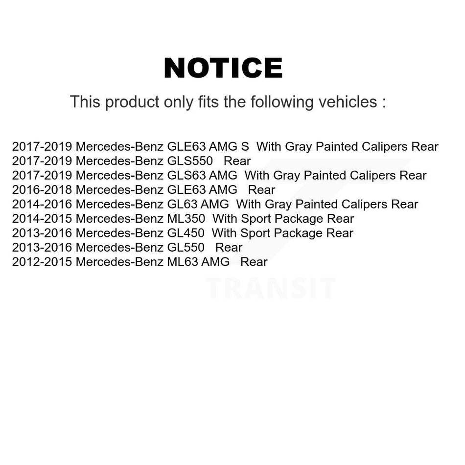 Rear Disc Brake Caliper Assembly Left Right Side (Driver Passenger) Kit For Mercedes-Benz ML350 GL450 GL550 GLS550 GLE63 AMG S GLS63 GL63 ML63 KBC-100413