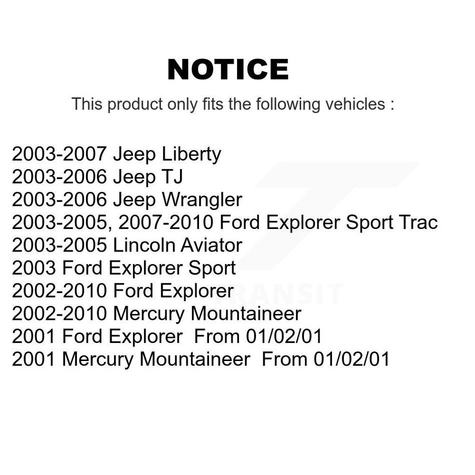 Rear Disc Brake Caliper Assembly Left Right Side (Driver Passenger) Kit For Ford Explorer Jeep Liberty Wrangler Sport Trac Mercury Mountaineer Lincoln Aviator TJ KBC-100414