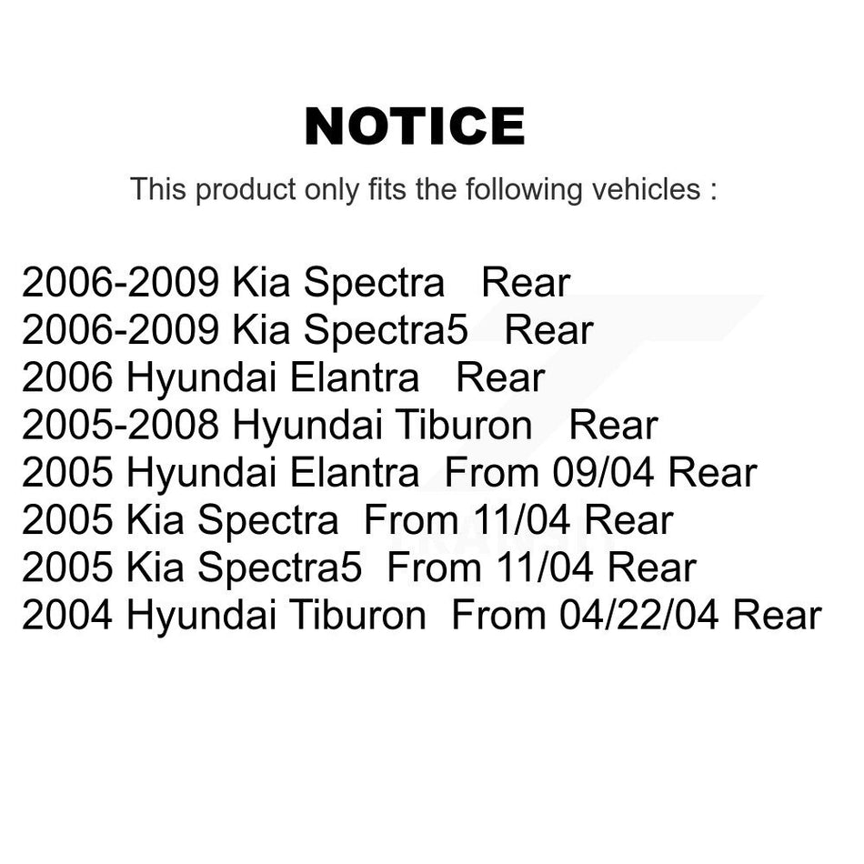 Rear Disc Brake Caliper Assembly Left Right Side (Driver Passenger) Kit For Kia Hyundai Spectra Elantra Tiburon Spectra5 KBC-100415