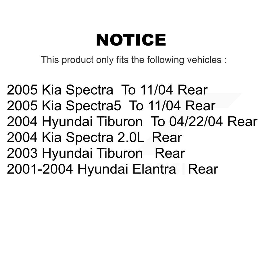 Rear Disc Brake Caliper Assembly Left Right Side (Driver Passenger) Kit For Hyundai Elantra Kia Spectra Tiburon Spectra5 KBC-100416