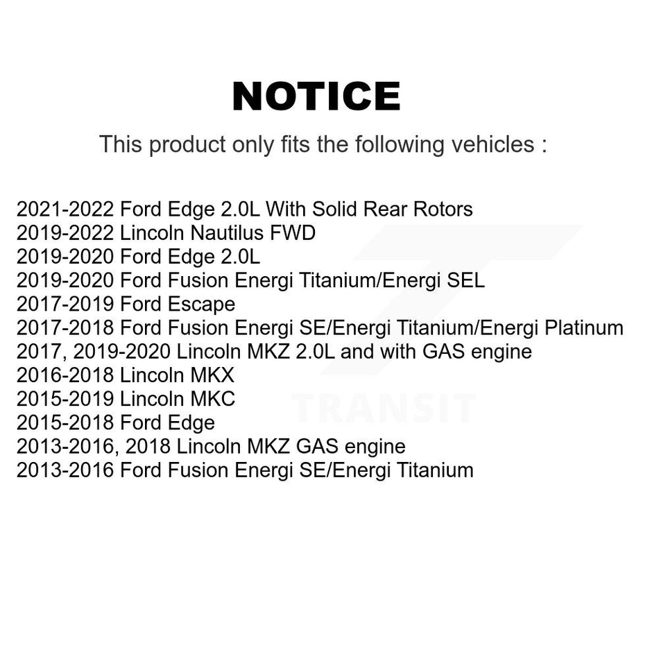 Rear Disc Brake Caliper Kit For Ford Escape Edge Fusion Lincoln MKC MKX Nautilus MKZ KBC-100428