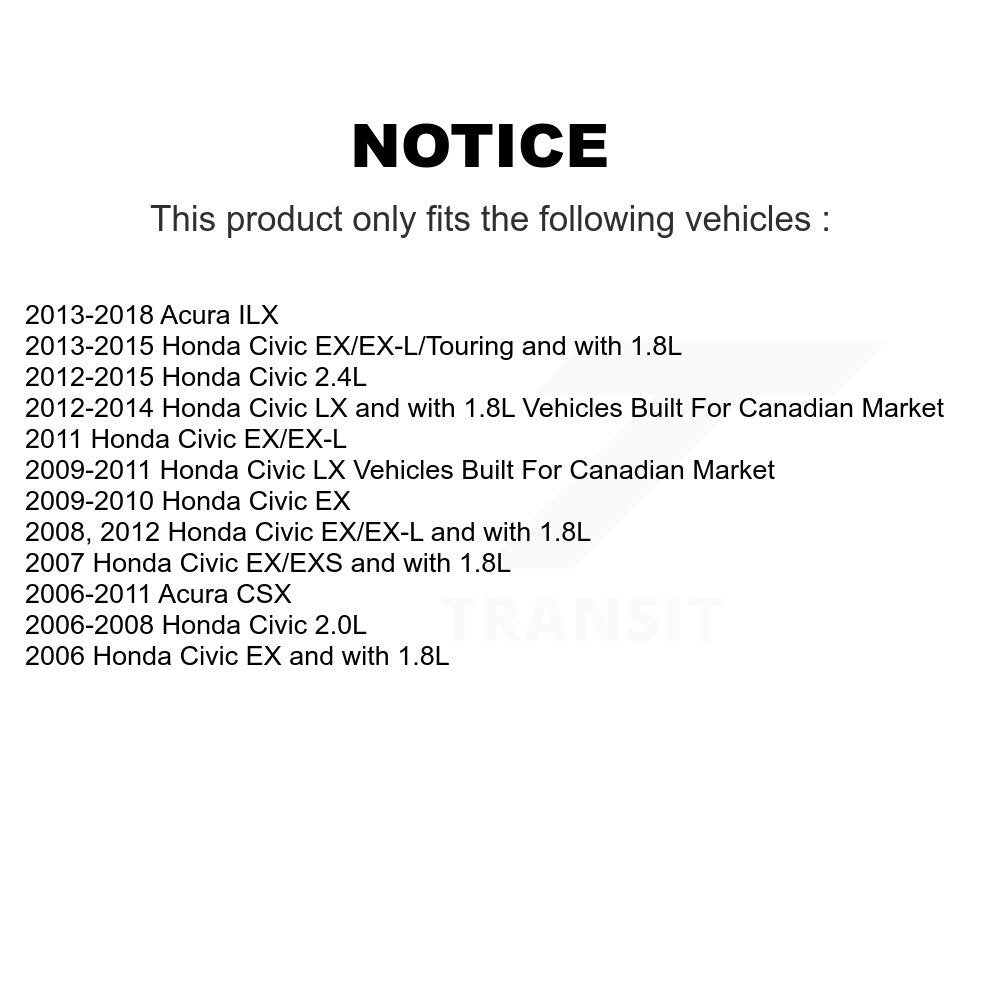Rear Brake Caliper Left Right Side (Driver Passenger) Kit For Honda Civic Acura ILX CSX KBC-100440