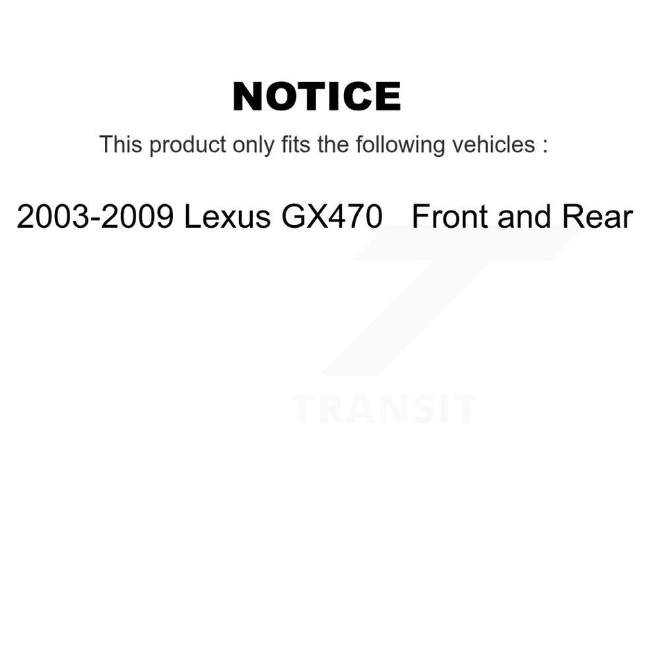 Front Rear Disc Brake Caliper Assembly Left Right Side (Driver Passenger) Kit For 2003-2009 Lexus GX470 KBC-100512