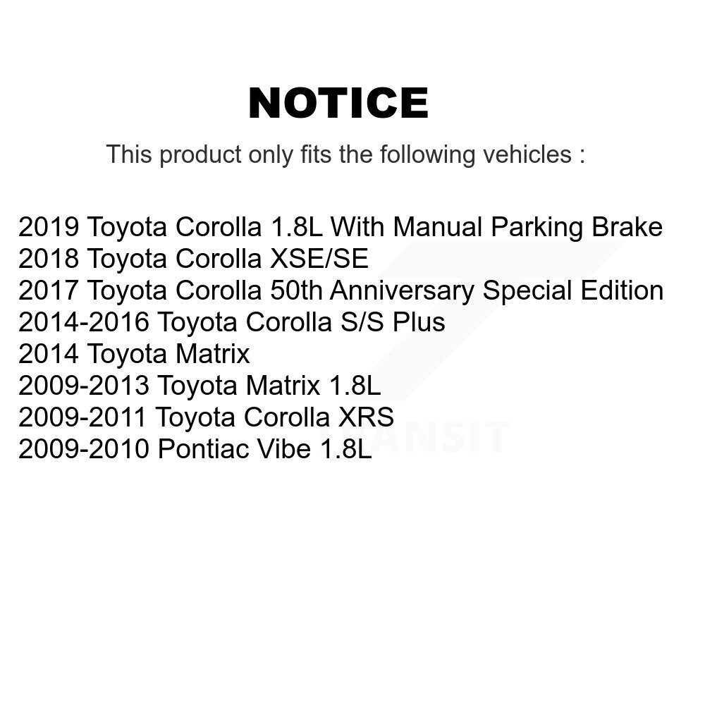 Front Rear Disc Brake Caliper Left Right Side Kit For Toyota Corolla Matrix Pontiac Vibe KBC-100518