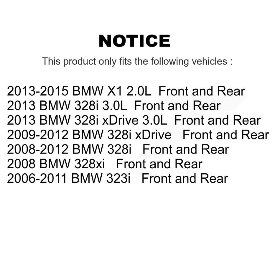 Front Rear Disc Brake Caliper Assembly Left Right Side (Driver Passenger) Kit For BMW 328i xDrive X1 328xi 323i KBC-100523