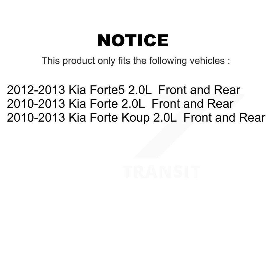 Front Rear Disc Brake Caliper Assembly Left Right Side (Driver Passenger) Kit For Kia Forte Koup Forte5 2.0L KBC-100557