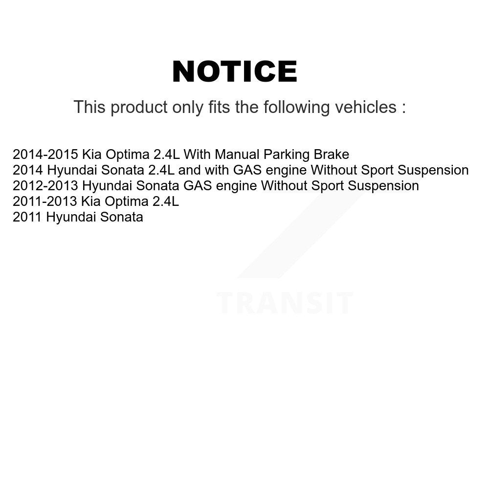 Front Rear Brake Caliper Left Right (Driver Passenger) Kit For Hyundai Sonata Kia Optima KBC-100573
