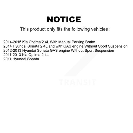 Front Rear Brake Caliper Left Right (Driver Passenger) Kit For Hyundai Sonata Kia Optima KBC-100573