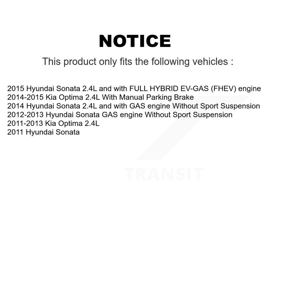 Front Rear Brake Caliper Left Right (Driver Passenger) Kit For Hyundai Sonata Kia Optima KBC-100573